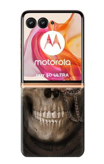 W3852 Steampunk Skull Hülle Schutzhülle Taschen und Leder Flip für Motorola Razr 50 Ultra