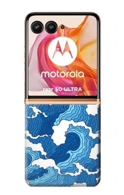 W3901 Aesthetic Storm Ocean Waves Hülle Schutzhülle Taschen und Leder Flip für Motorola Razr 50 Ultra