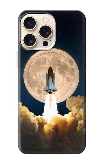 W3859 Bitcoin to the Moon Hülle Schutzhülle Taschen und Leder Flip für iPhone 16 pro