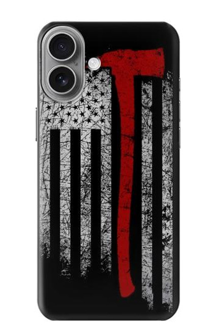 W3958 Firefighter Axe Flag Hülle Schutzhülle Taschen und Leder Flip für iPhone 16 plus