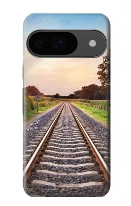 W3866 Railway Straight Train Track Hülle Schutzhülle Taschen und Leder Flip für Google Pixel 9