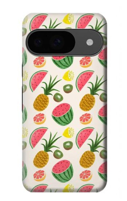 W3883 Fruit Pattern Hülle Schutzhülle Taschen und Leder Flip für Google Pixel 9