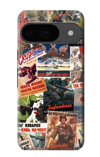 W3905 Vintage Army Poster Hülle Schutzhülle Taschen und Leder Flip für Google Pixel 9