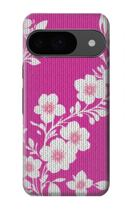 W3924 Cherry Blossom Pink Background Hülle Schutzhülle Taschen und Leder Flip für Google Pixel 9