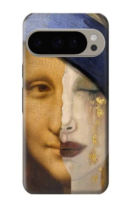 W3853 Mona Lisa Gustav Klimt Vermeer Hülle Schutzhülle Taschen und Leder Flip für Google Pixel 9 Pro