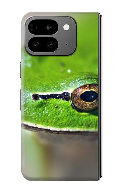 W3845 Green frog Hülle Schutzhülle Taschen und Leder Flip für Google Pixel 9 Pro Fold