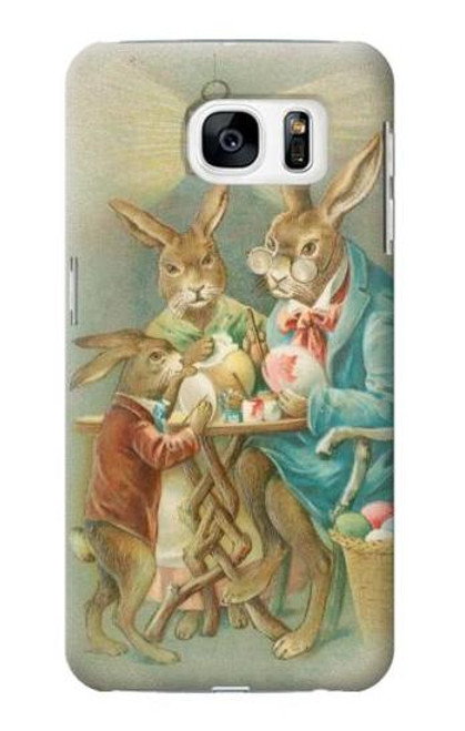 W3164 Easter Rabbit Family Hülle Schutzhülle Taschen und Leder Flip für Samsung Galaxy S7