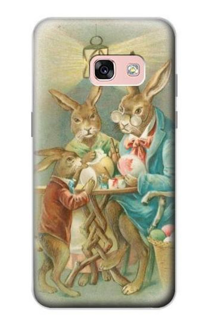 W3164 Easter Rabbit Family Hülle Schutzhülle Taschen und Leder Flip für Samsung Galaxy A3 (2017)