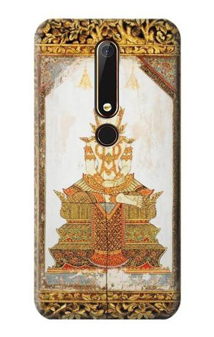 W1511 Thai Emerald Art Hülle Schutzhülle Taschen und Leder Flip für Nokia 6.1, Nokia 6 2018