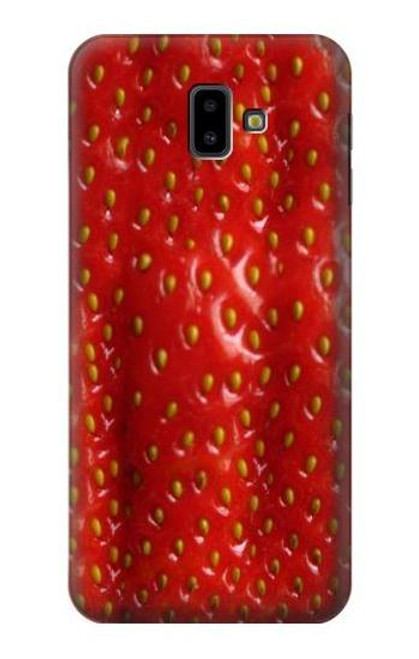 W2225 Strawberry Hülle Schutzhülle Taschen und Leder Flip für Samsung Galaxy J6+ (2018), J6 Plus (2018)