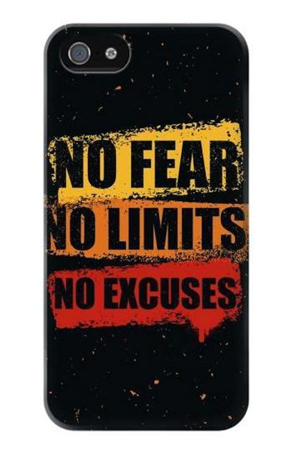 W3492 No Fear Limits Excuses Hülle Schutzhülle Taschen und Leder Flip für iPhone 4 4S