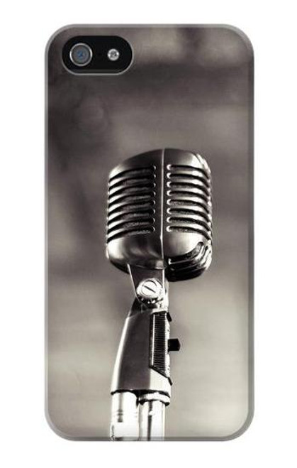 W3495 Vintage Microphone Hülle Schutzhülle Taschen und Leder Flip für iPhone 4 4S