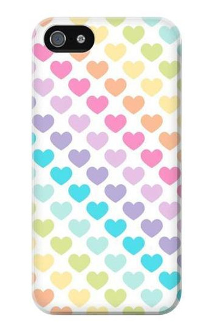 W3499 Colorful Heart Pattern Hülle Schutzhülle Taschen und Leder Flip für iPhone 4 4S