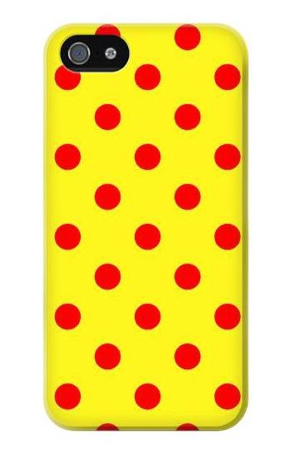 W3526 Red Spot Polka Dot Hülle Schutzhülle Taschen und Leder Flip für iPhone 4 4S