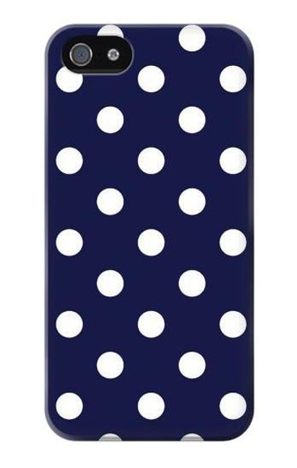 W3533 Blue Polka Dot Hülle Schutzhülle Taschen und Leder Flip für iPhone 4 4S