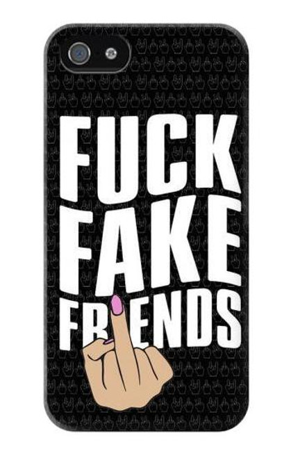 W3598 Middle Finger Fuck Fake Friend Hülle Schutzhülle Taschen und Leder Flip für iPhone 4 4S