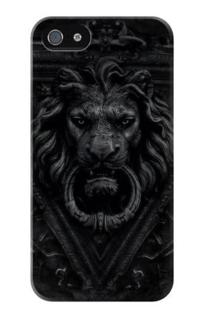 W3619 Dark Gothic Lion Hülle Schutzhülle Taschen und Leder Flip für iPhone 4 4S