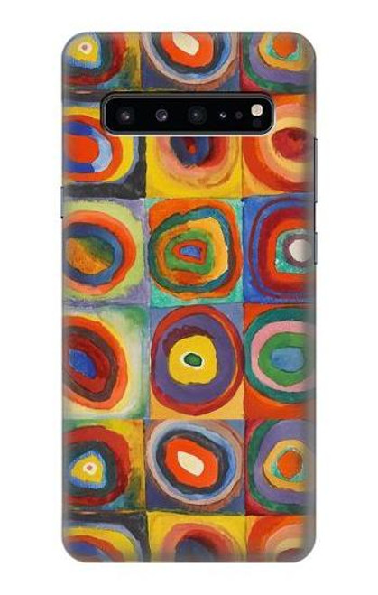 W3409 Squares Concentric Circles Hülle Schutzhülle Taschen und Leder Flip für Samsung Galaxy S10 5G