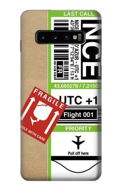 W3543 Luggage Tag Art Hülle Schutzhülle Taschen und Leder Flip für Samsung Galaxy S10