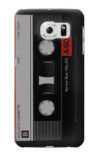 W3516 Vintage Cassette Tape Hülle Schutzhülle Taschen und Leder Flip für Samsung Galaxy S6
