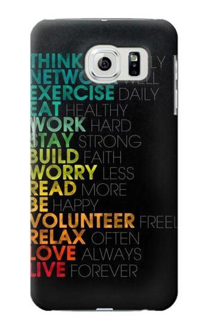 W3523 Think Positive Words Quotes Hülle Schutzhülle Taschen und Leder Flip für Samsung Galaxy S6