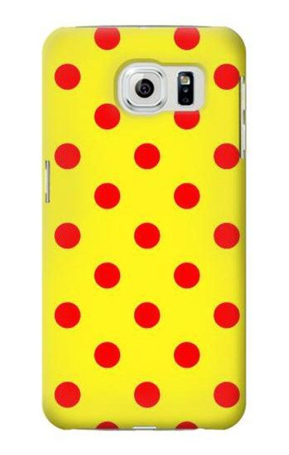 W3526 Red Spot Polka Dot Hülle Schutzhülle Taschen und Leder Flip für Samsung Galaxy S6