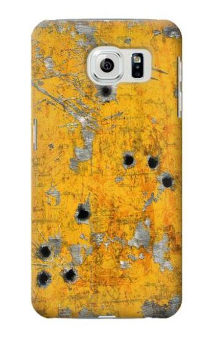 W3528 Bullet Rusting Yellow Metal Hülle Schutzhülle Taschen und Leder Flip für Samsung Galaxy S6