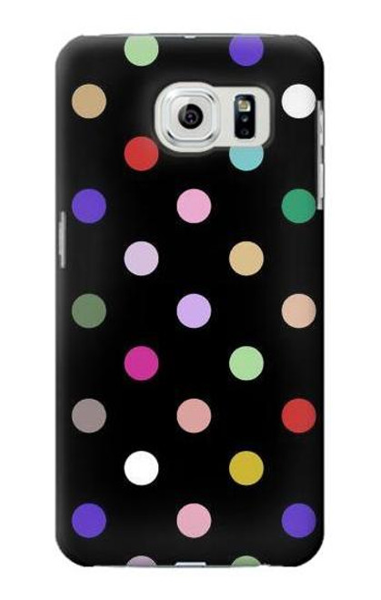 W3532 Colorful Polka Dot Hülle Schutzhülle Taschen und Leder Flip für Samsung Galaxy S6