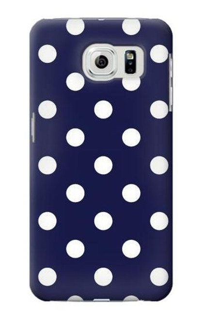 W3533 Blue Polka Dot Hülle Schutzhülle Taschen und Leder Flip für Samsung Galaxy S6