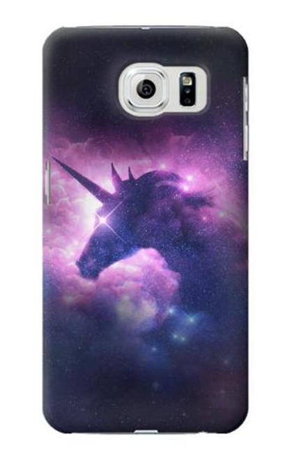 W3538 Unicorn Galaxy Hülle Schutzhülle Taschen und Leder Flip für Samsung Galaxy S6
