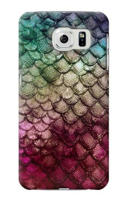 W3539 Mermaid Fish Scale Hülle Schutzhülle Taschen und Leder Flip für Samsung Galaxy S6