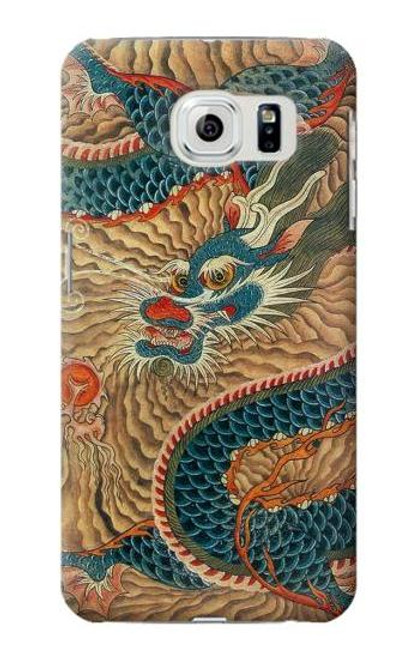 W3541 Dragon Cloud Painting Hülle Schutzhülle Taschen und Leder Flip für Samsung Galaxy S6