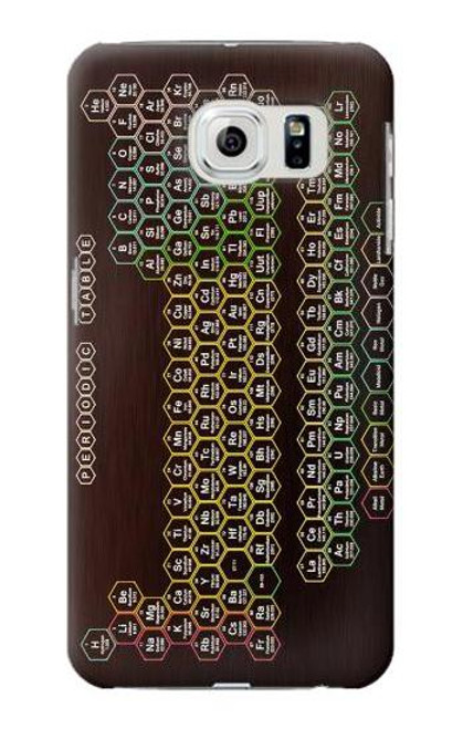 W3544 Neon Honeycomb Periodic Table Hülle Schutzhülle Taschen und Leder Flip für Samsung Galaxy S6