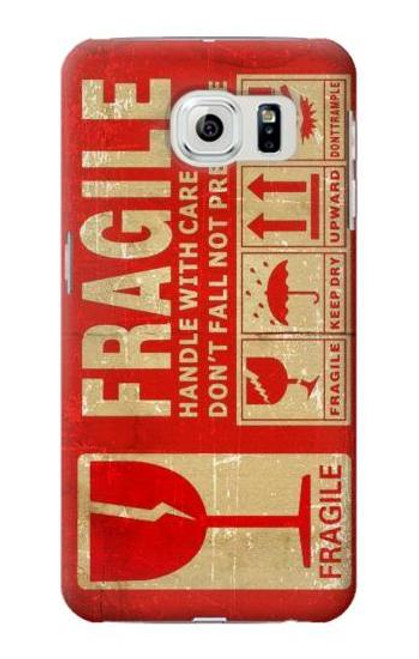 W3552 Vintage Fragile Label Art Hülle Schutzhülle Taschen und Leder Flip für Samsung Galaxy S6