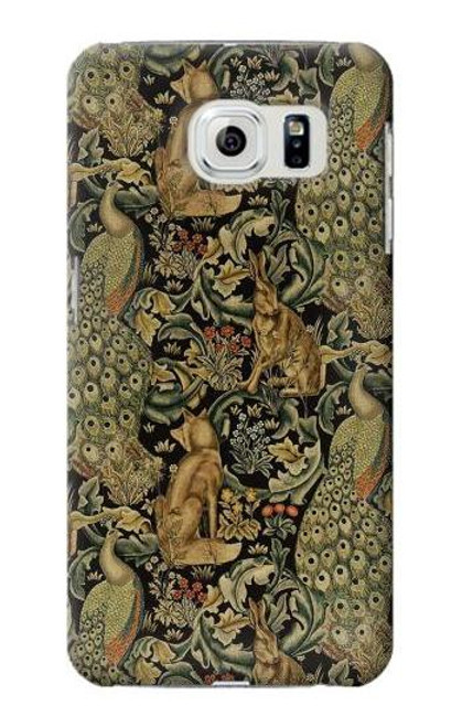 W3661 William Morris Forest Velvet Hülle Schutzhülle Taschen und Leder Flip für Samsung Galaxy S6