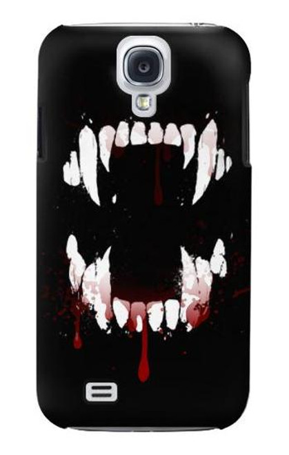 W3527 Vampire Teeth Bloodstain Hülle Schutzhülle Taschen und Leder Flip für Samsung Galaxy S4