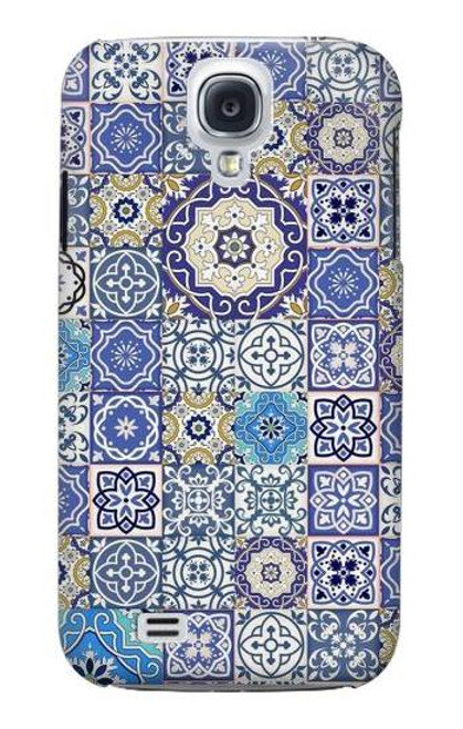 W3537 Moroccan Mosaic Pattern Hülle Schutzhülle Taschen und Leder Flip für Samsung Galaxy S4