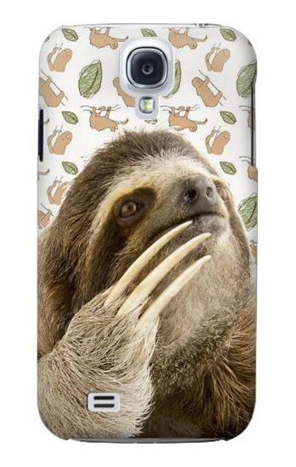 W3559 Sloth Pattern Hülle Schutzhülle Taschen und Leder Flip für Samsung Galaxy S4