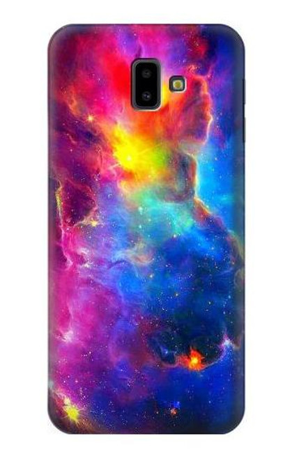 W3371 Nebula Sky Hülle Schutzhülle Taschen und Leder Flip für Samsung Galaxy J6+ (2018), J6 Plus (2018)