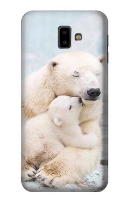 W3373 Polar Bear Hug Family Hülle Schutzhülle Taschen und Leder Flip für Samsung Galaxy J6+ (2018), J6 Plus (2018)