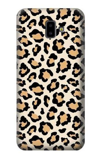 W3374 Fashionable Leopard Seamless Pattern Hülle Schutzhülle Taschen und Leder Flip für Samsung Galaxy J6+ (2018), J6 Plus (2018)