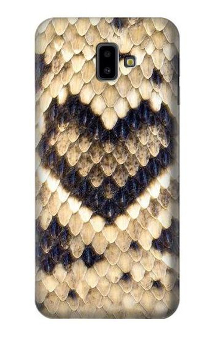 W3417 Diamond Rattle Snake Graphic Print Hülle Schutzhülle Taschen und Leder Flip für Samsung Galaxy J6+ (2018), J6 Plus (2018)