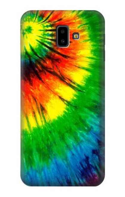 W3422 Tie Dye Hülle Schutzhülle Taschen und Leder Flip für Samsung Galaxy J6+ (2018), J6 Plus (2018)