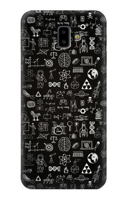 W3426 Blackboard Science Hülle Schutzhülle Taschen und Leder Flip für Samsung Galaxy J6+ (2018), J6 Plus (2018)