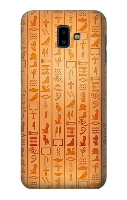 W3440 Egyptian Hieroglyphs Hülle Schutzhülle Taschen und Leder Flip für Samsung Galaxy J6+ (2018), J6 Plus (2018)