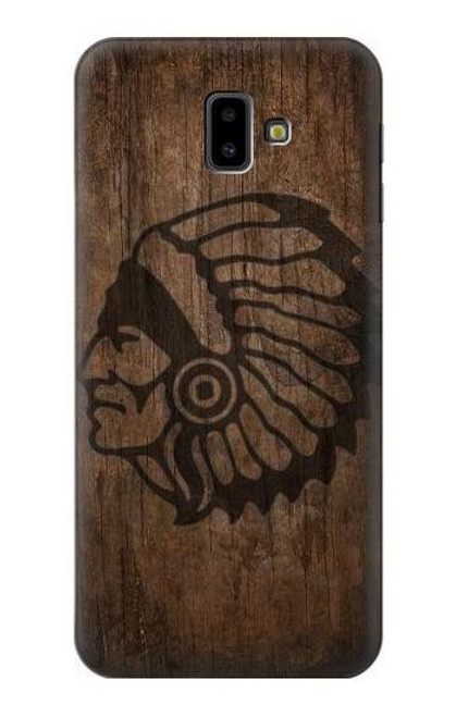 W3443 Indian Head Hülle Schutzhülle Taschen und Leder Flip für Samsung Galaxy J6+ (2018), J6 Plus (2018)