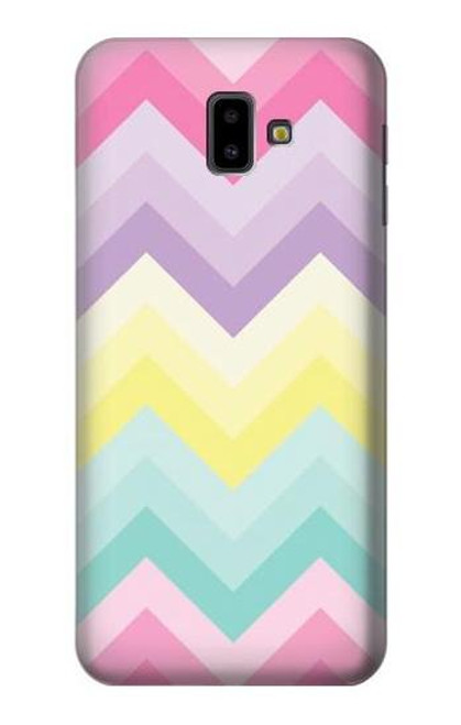 W3514 Rainbow Zigzag Hülle Schutzhülle Taschen und Leder Flip für Samsung Galaxy J6+ (2018), J6 Plus (2018)