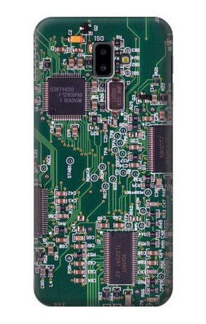 W3519 Electronics Circuit Board Graphic Hülle Schutzhülle Taschen und Leder Flip für Samsung Galaxy J6+ (2018), J6 Plus (2018)