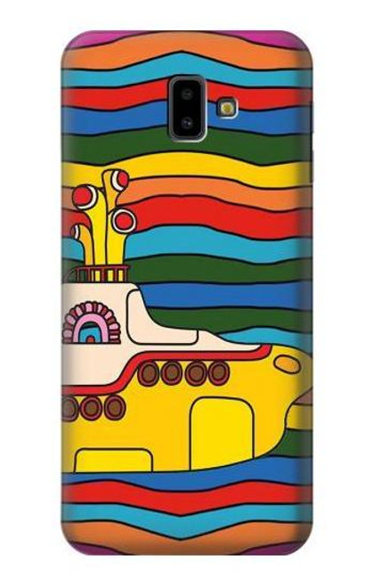 W3599 Hippie Submarine Hülle Schutzhülle Taschen und Leder Flip für Samsung Galaxy J6+ (2018), J6 Plus (2018)