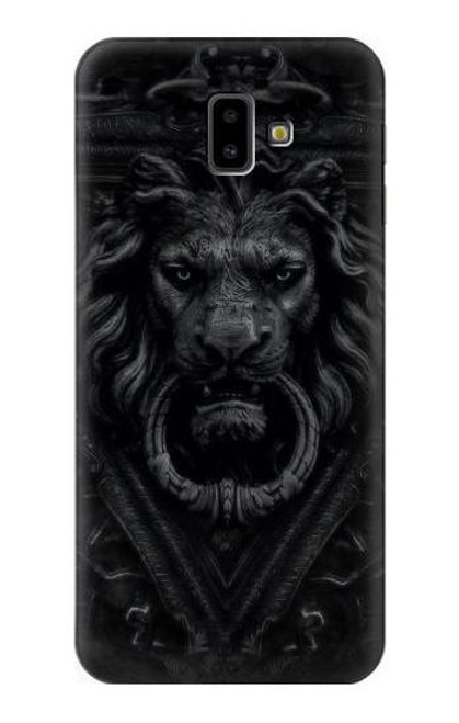 W3619 Dark Gothic Lion Hülle Schutzhülle Taschen und Leder Flip für Samsung Galaxy J6+ (2018), J6 Plus (2018)